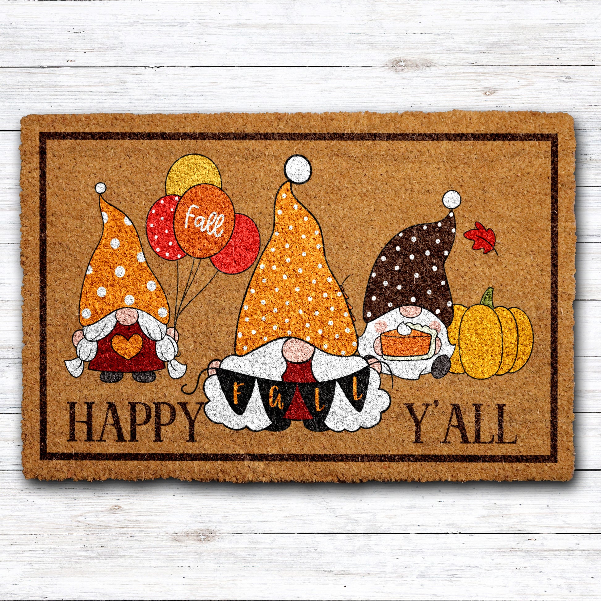 Gnome Welcome Mat, Fall Pumpkin Decor, Thanksgiving Gift, Farmhouse Rug