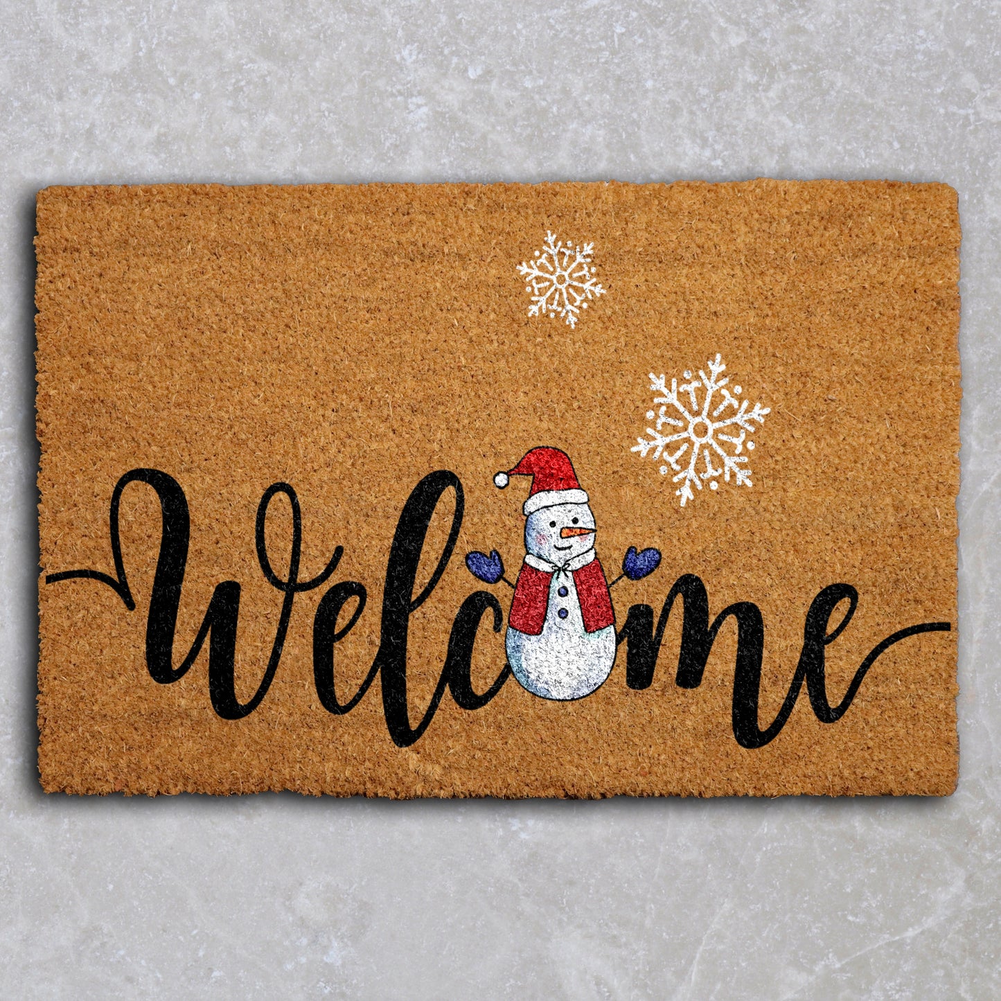 Festive Snowflake Doormat, Cheerful Holiday Porch Rug for Winter