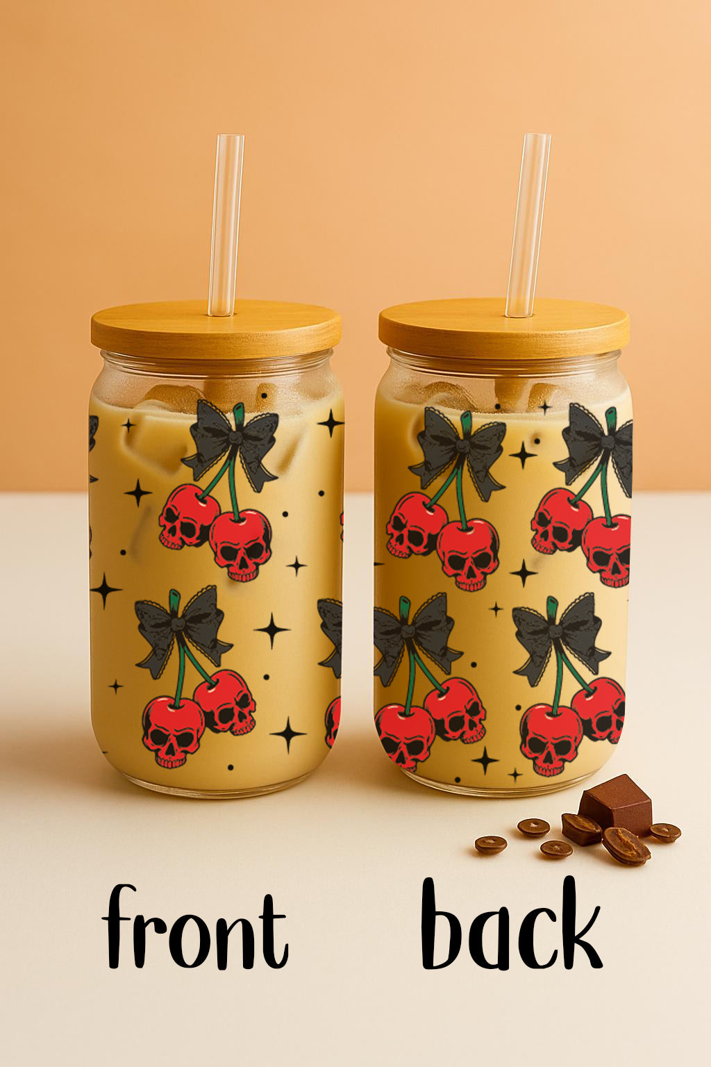 Celebrate Halloween with Cherry Skulls Can Glass Tumbler, A Spooky Delight!