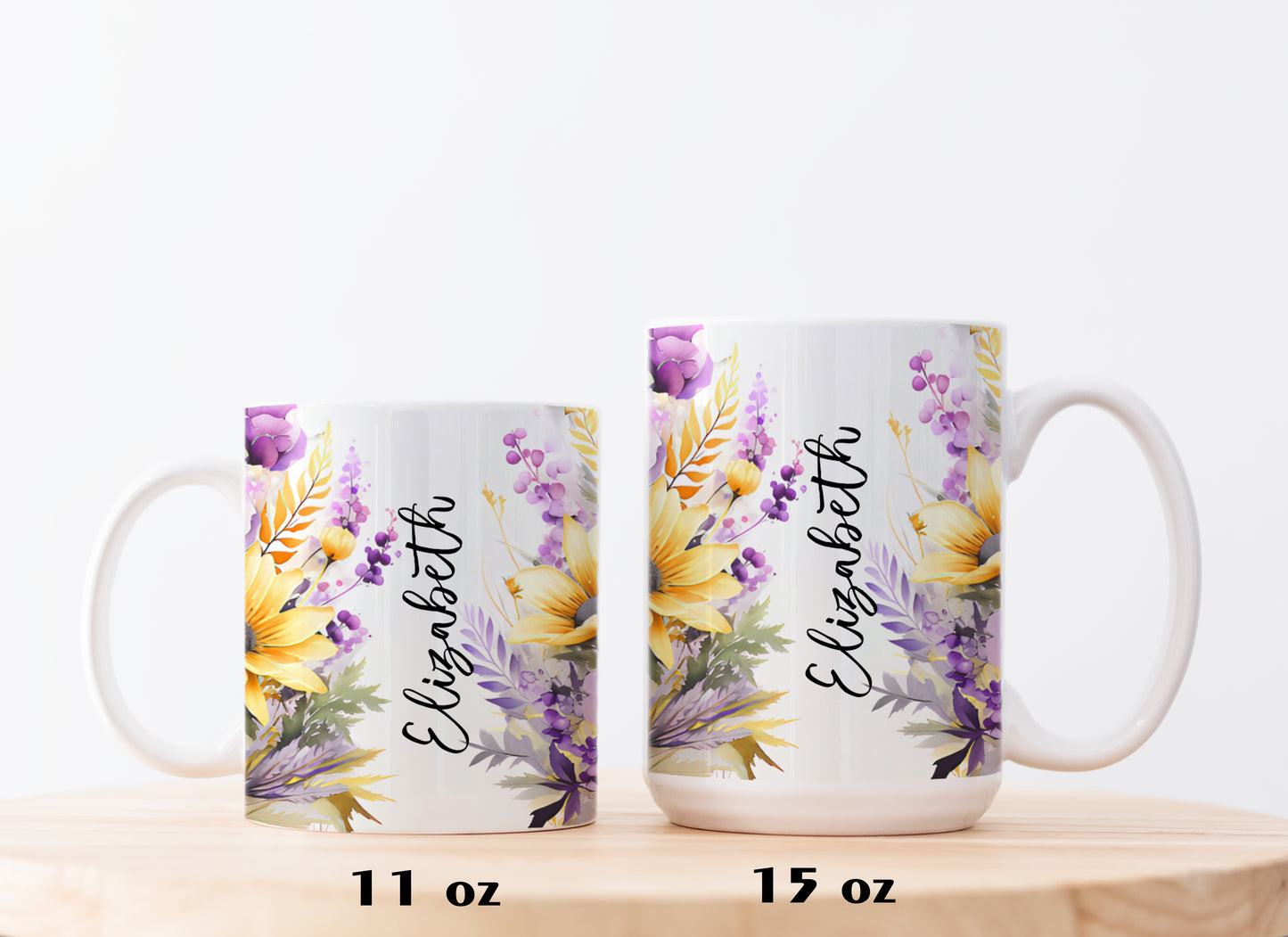 Custom Wildflower Mug, Personalized Botanical Cup for Nature and Garden