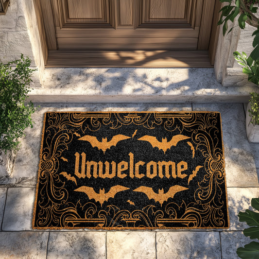 Spooky Season Welcome: Unwelcome Bat Doormat for Fall Front Porch