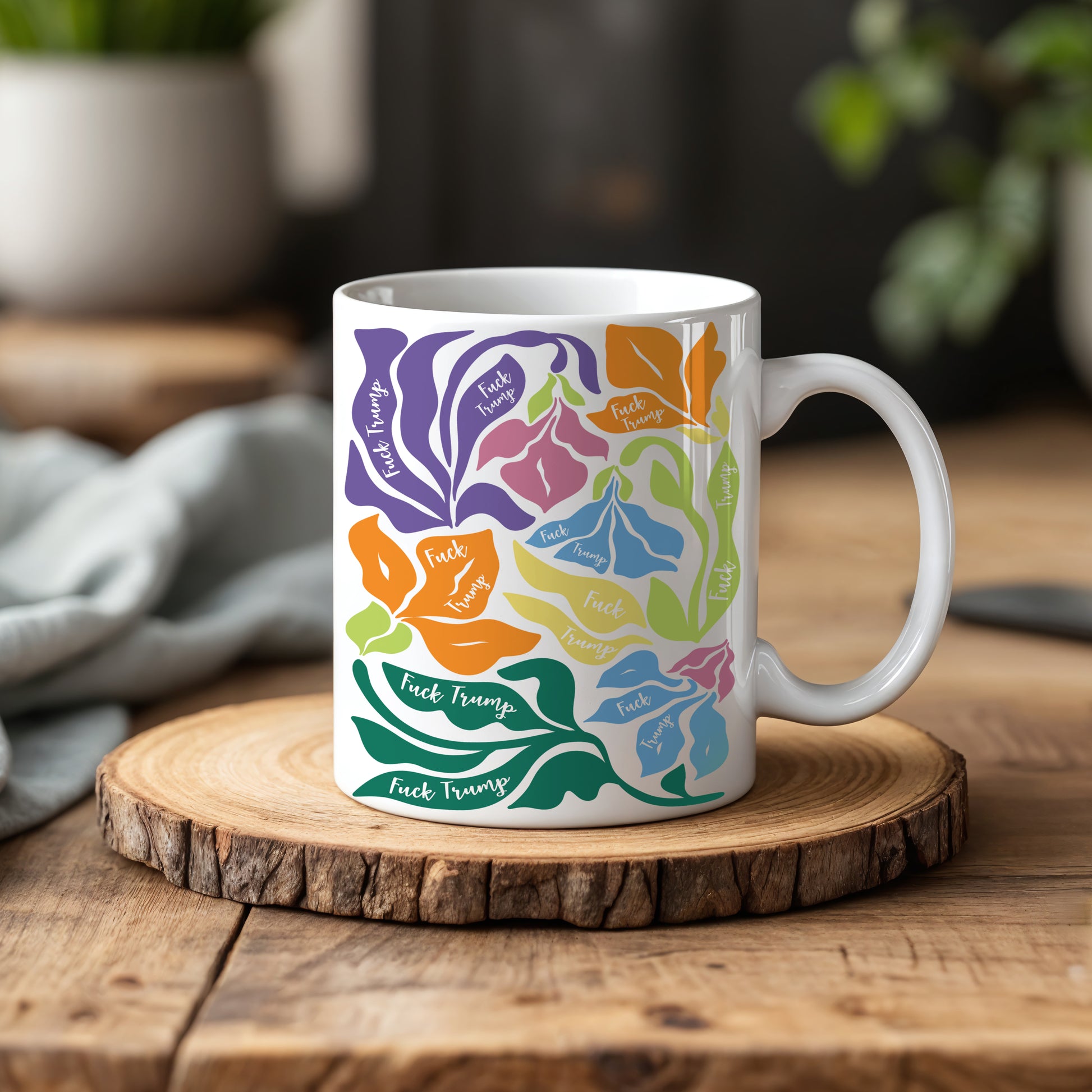 Colorful Anti Trump Ceramic Mug, Subtle Democrat Coffee Cup Gift