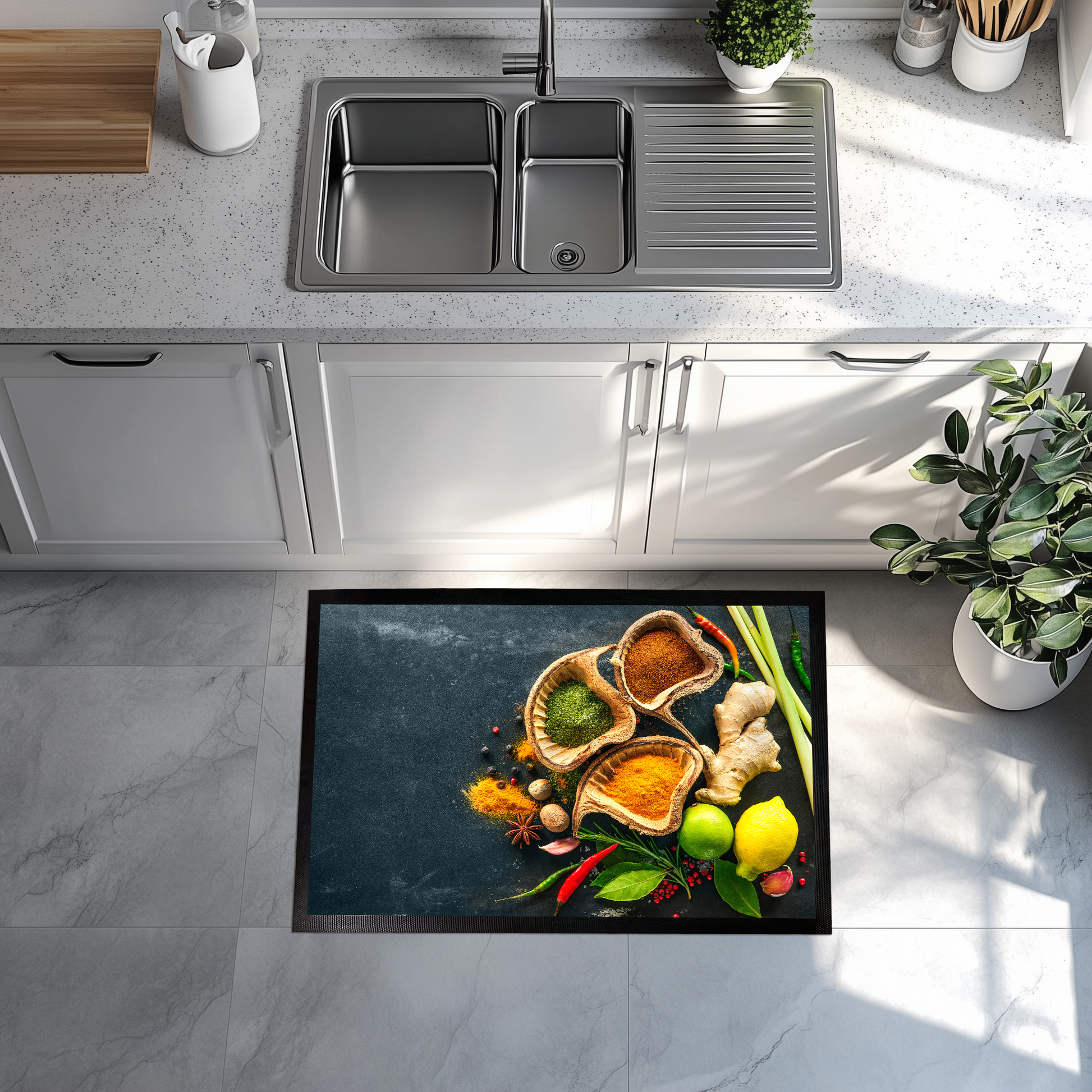 Enhance Your Kitchen with Sleek, Non-Slip Modern Floor Mat