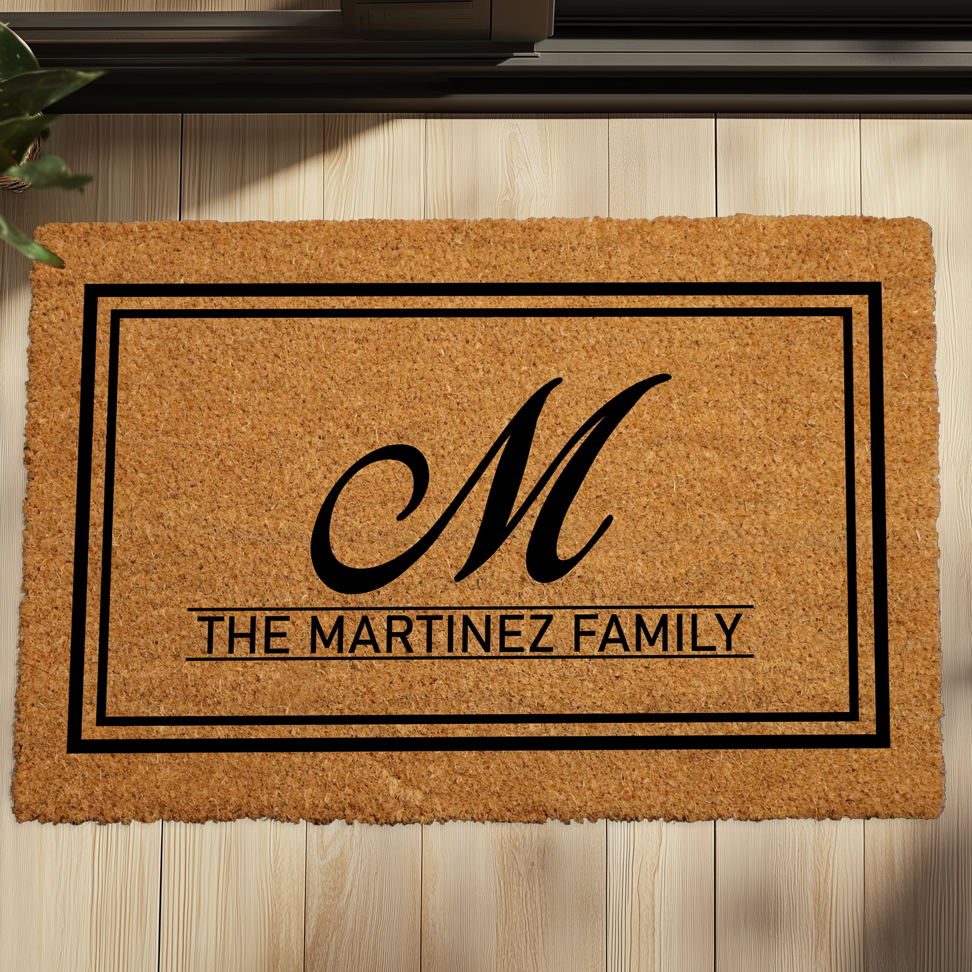 Custom Family Name Coir Doormat, Personalized Entryway Rug, Unique Housewarming
