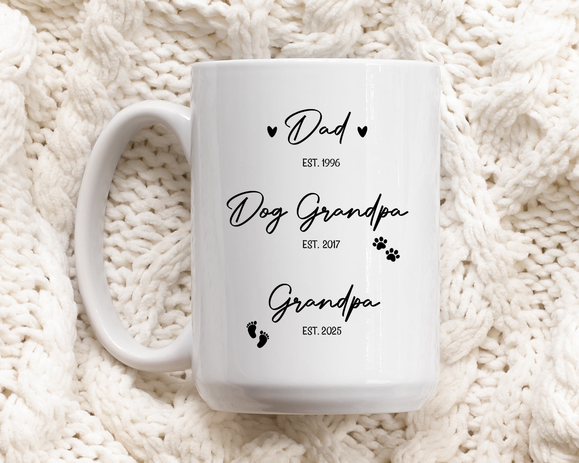 Custom Grandparents Mug Set, Pregnancy Announcement Tea Cup Duo