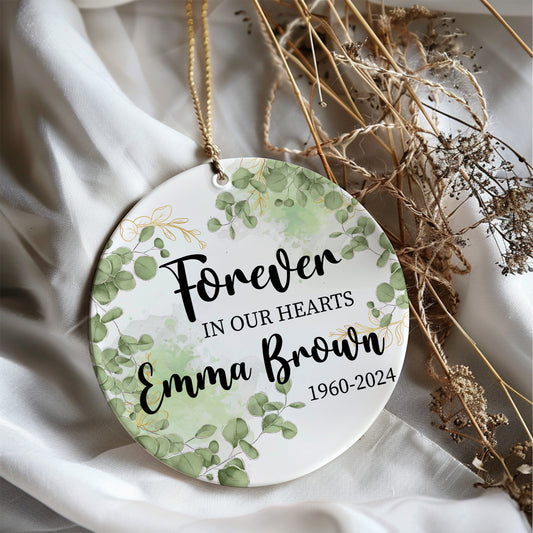 Honor their memory with a personalized ceramic ornament.