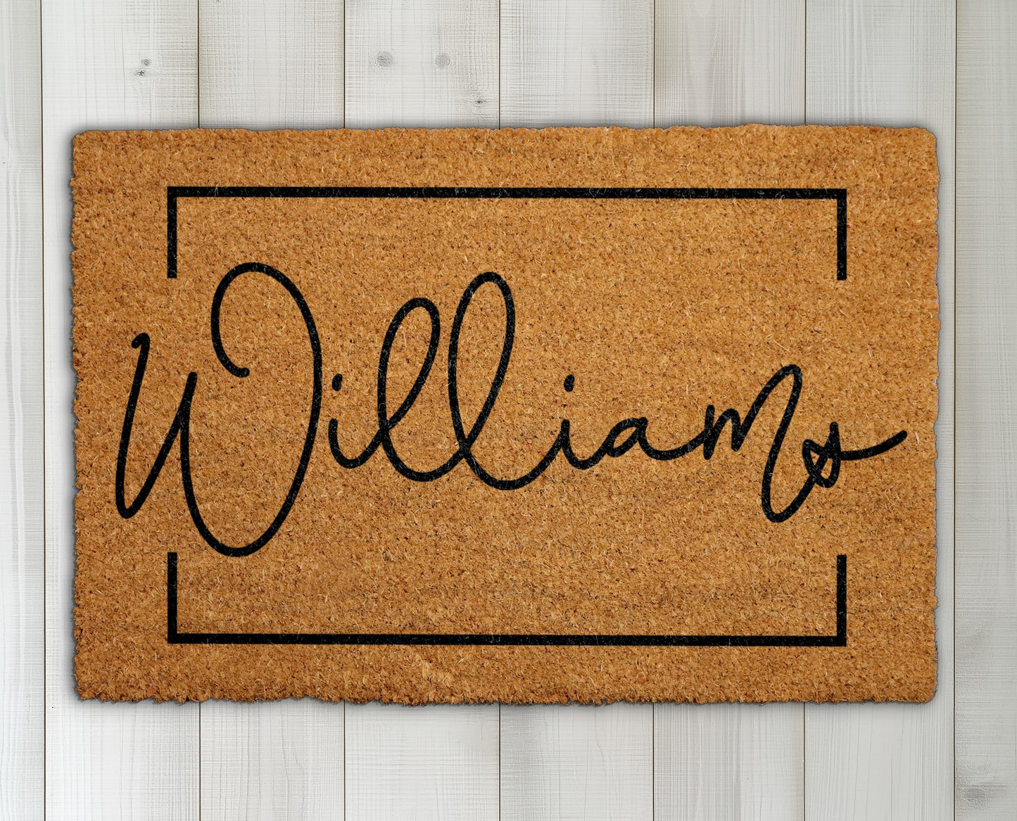 Custom Script Font Doormat: Unique Housewarming Gift for Front Porch