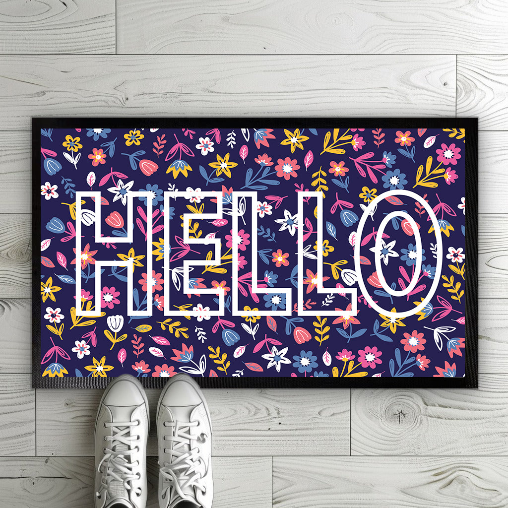 Vibrant Floral Doormat, Wildflower Welcome Mat, Housewarming Gift!