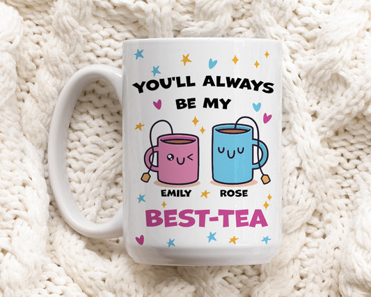 BFF Ceramic Mug, Friendship Tea Cup, Cute Bestie Gift