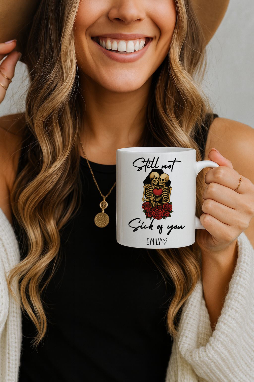Skeleton Lovers Mug, Personalized Still Not Sick Of You Gift
