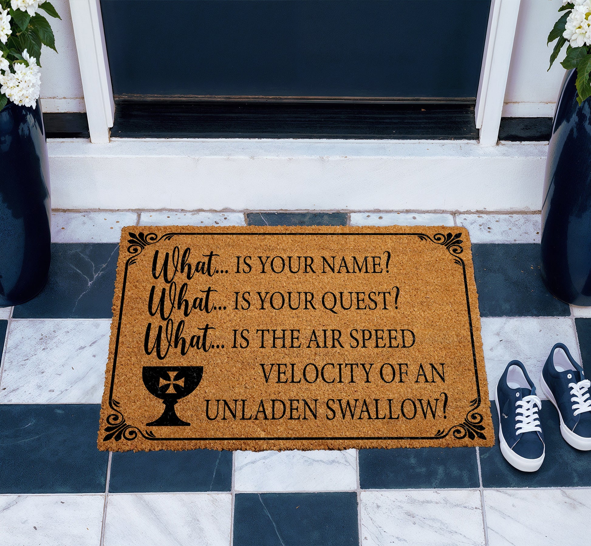 Decorate with Personality: Unladen Swallow, Bridge Of Death Welcome Mat