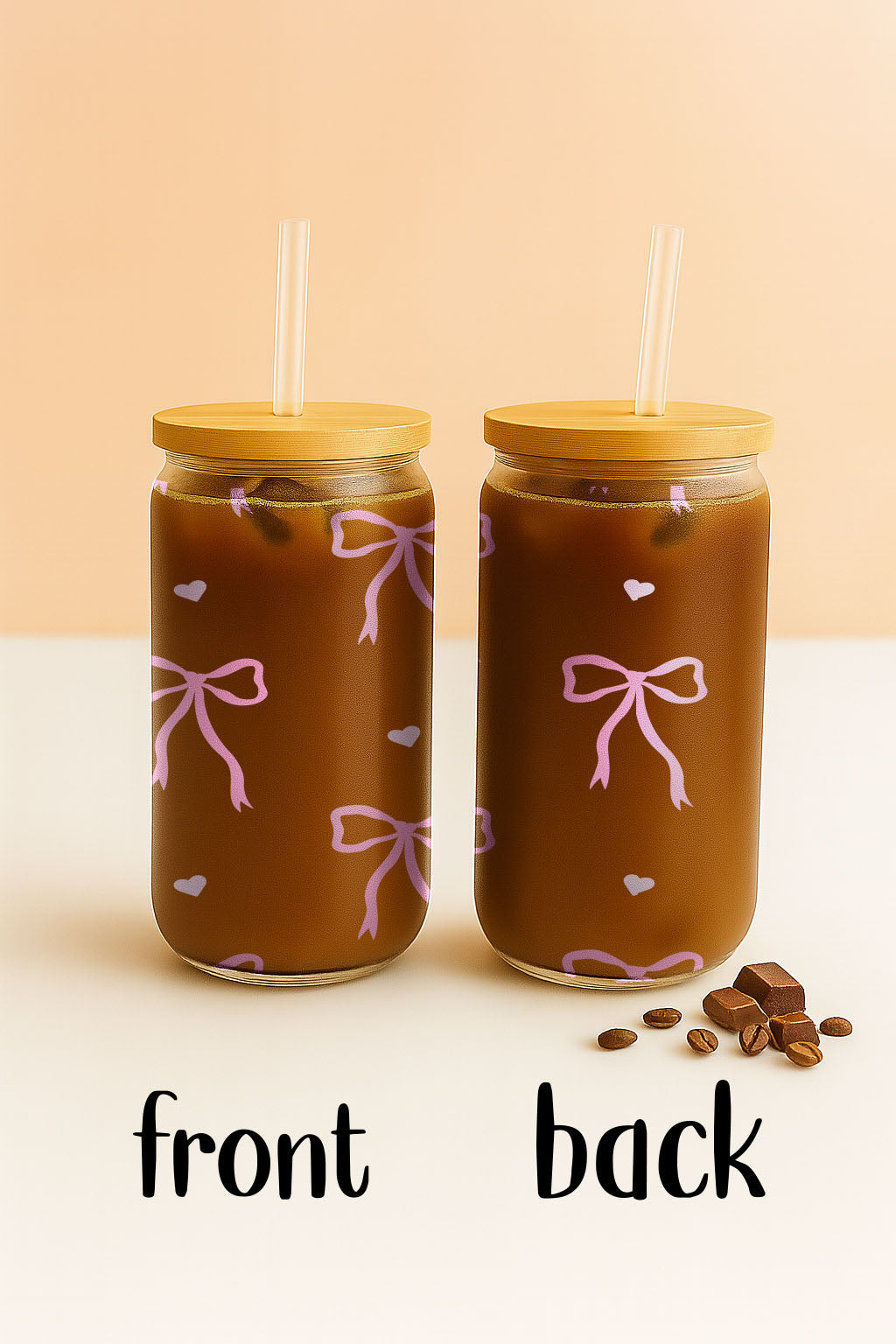 Girly Pink Coquette Tumbler, Cute Bows, Aesthetic Bamboo Lid