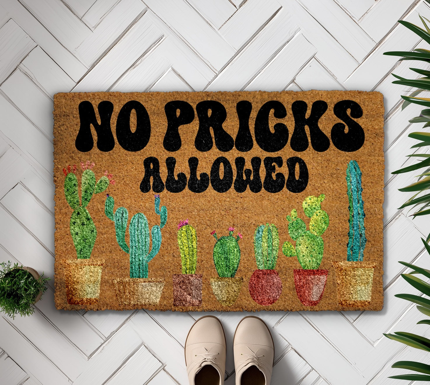 Snarky Cactus Doormat: A Funny Welcome for Cactus Lovers!