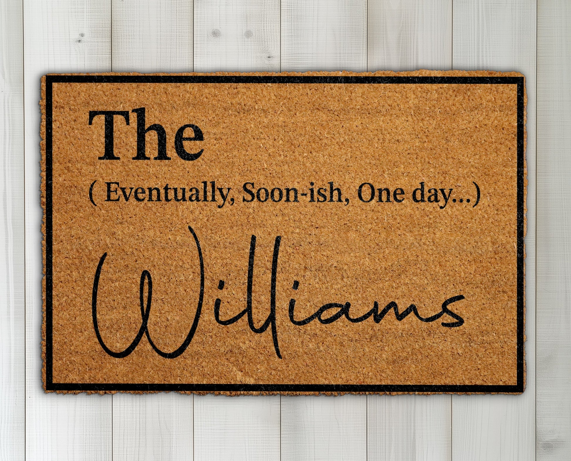 Custom Funny Welcome Mat, Personalized Family Coco Rug, Cute Decor