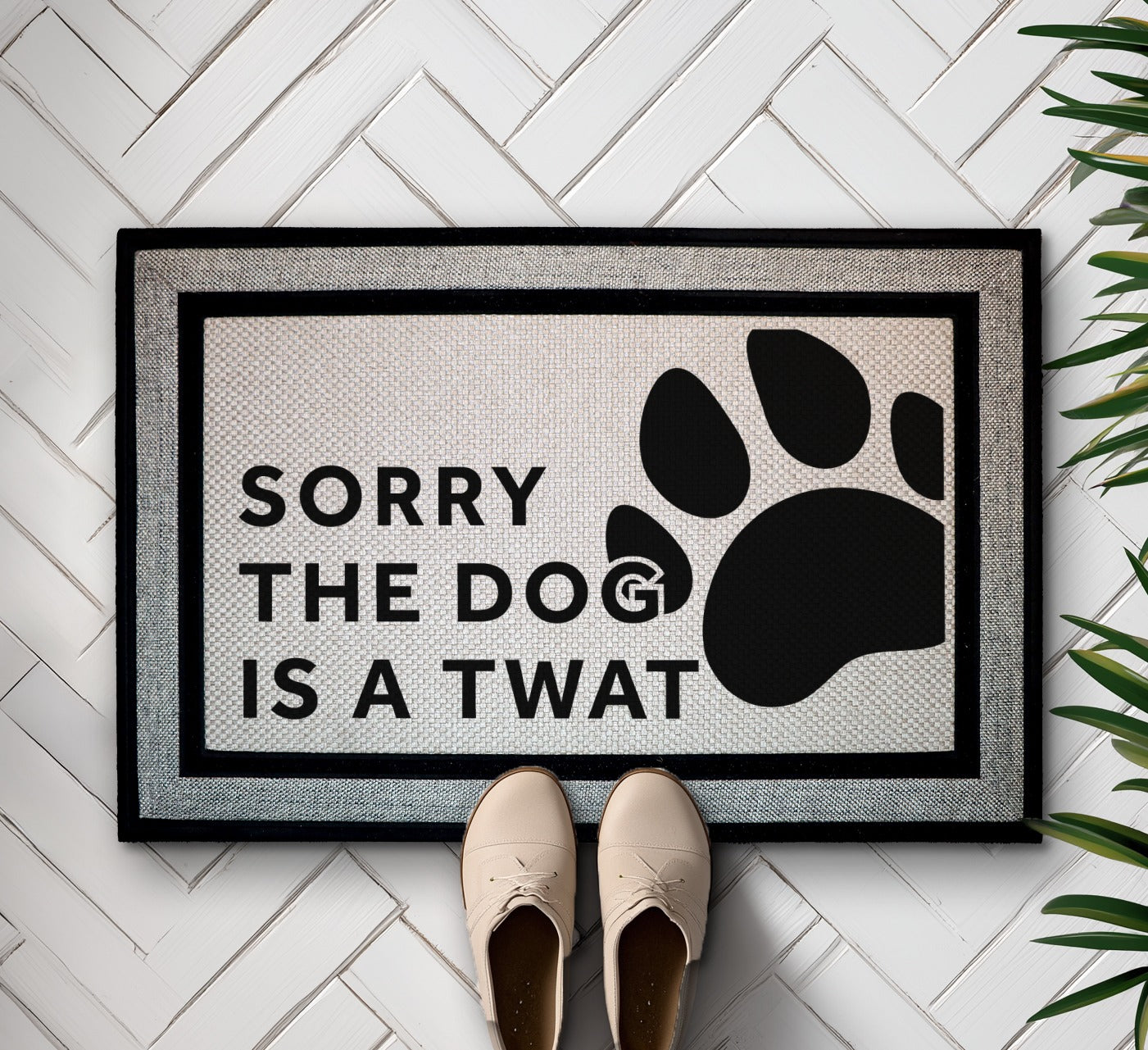 Twat Dog Welcome Mat: Humorous Home Decor, Housewarming Gift Idea