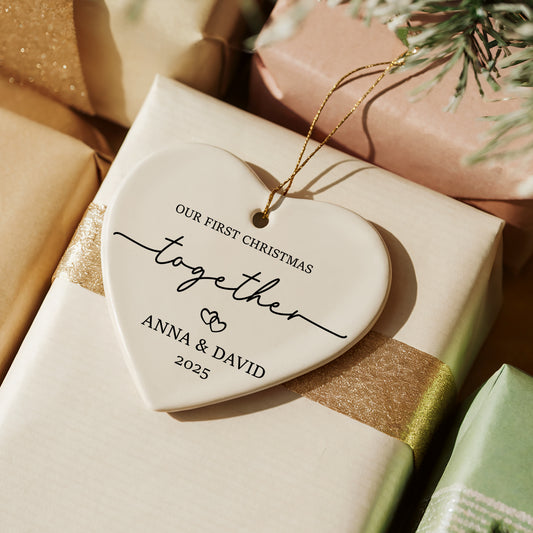 Personalized Our First Christmas Together Ornament, Newlywed Couple Celebration Keepsake