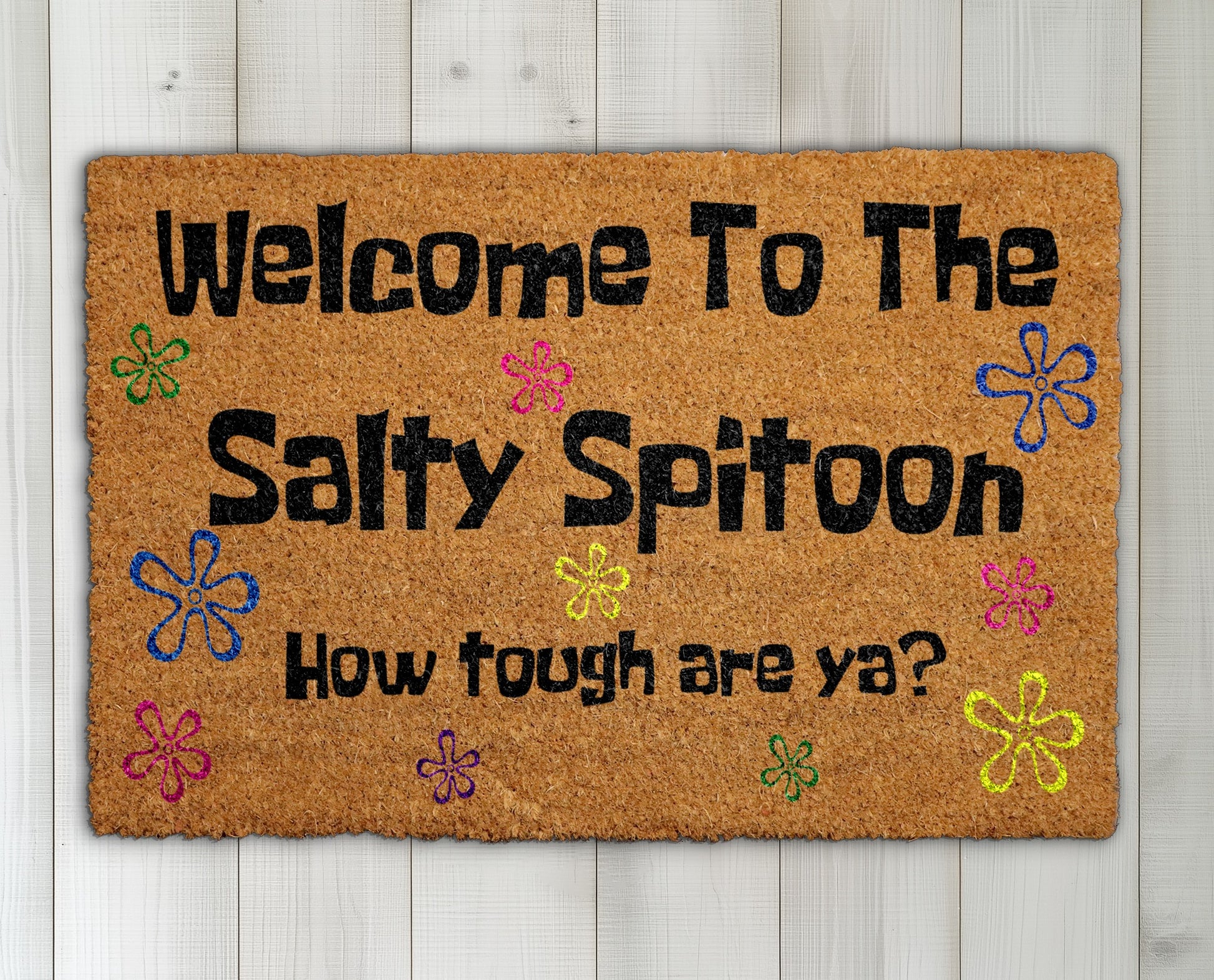 Salty Spitoon Doormat: Movie-Inspired Humor for Your Front Porch!
