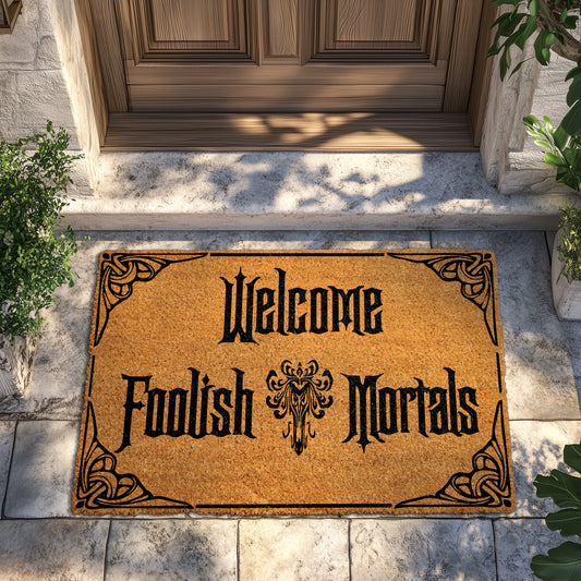 Spooky Season Welcome: Haunted Mansion Doormat for Your Outdoor Decor