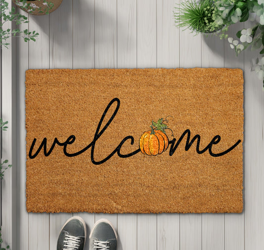Fall Housewarming: Cozy Pumpkin Doormat, Thanksgiving Front Porch Decor