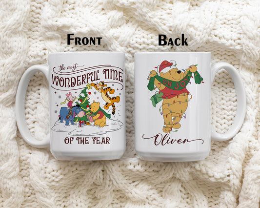 Personalizable Pooh & Friends Xmas Mug, The Most Wonderful Coffee