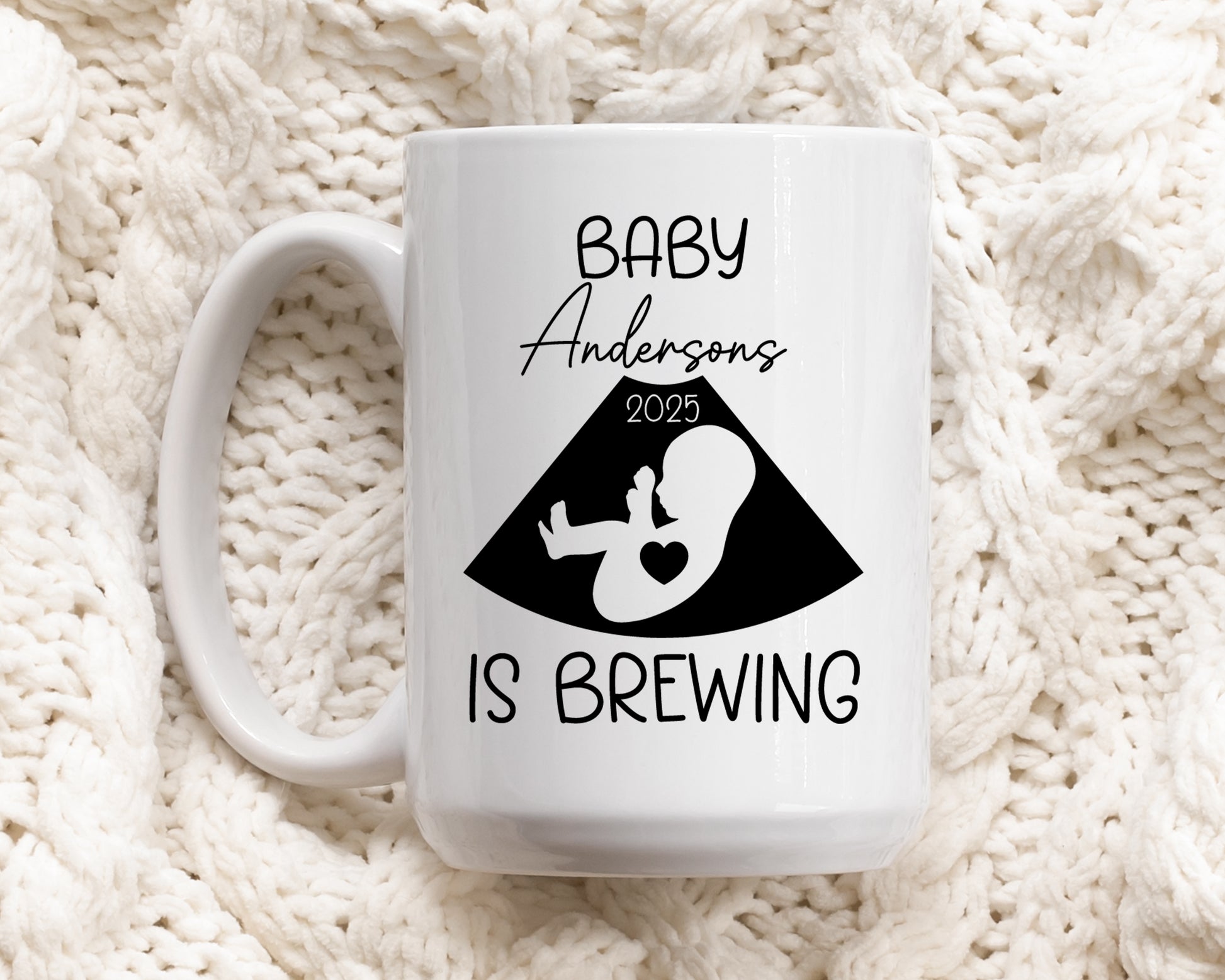 Ultrasound Design Cup, Personalized Baby Shower Gift for Expecting Mom