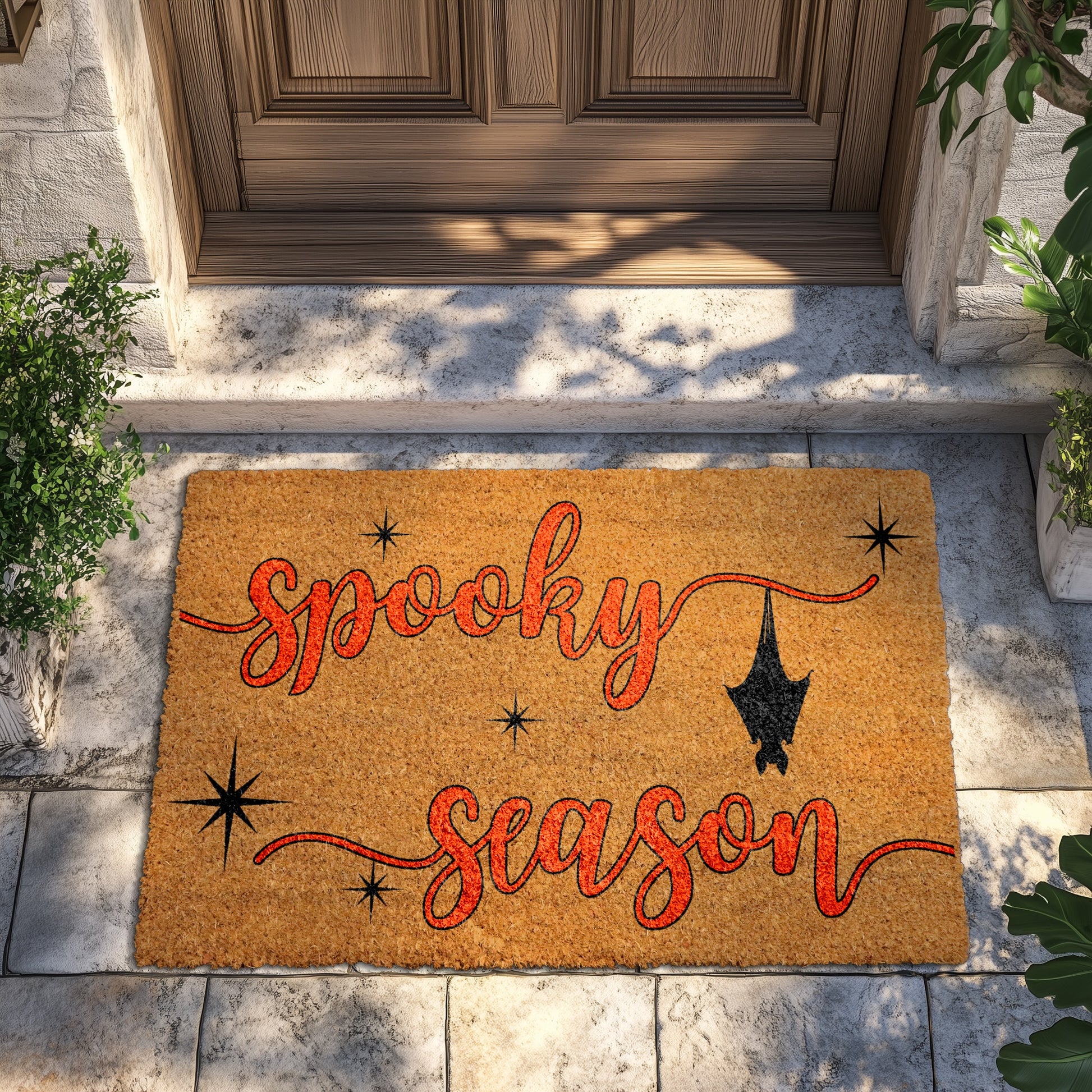 Spooky Season Doormat, Cute Bat Fall Decor, Autumn Housewarming Welcome