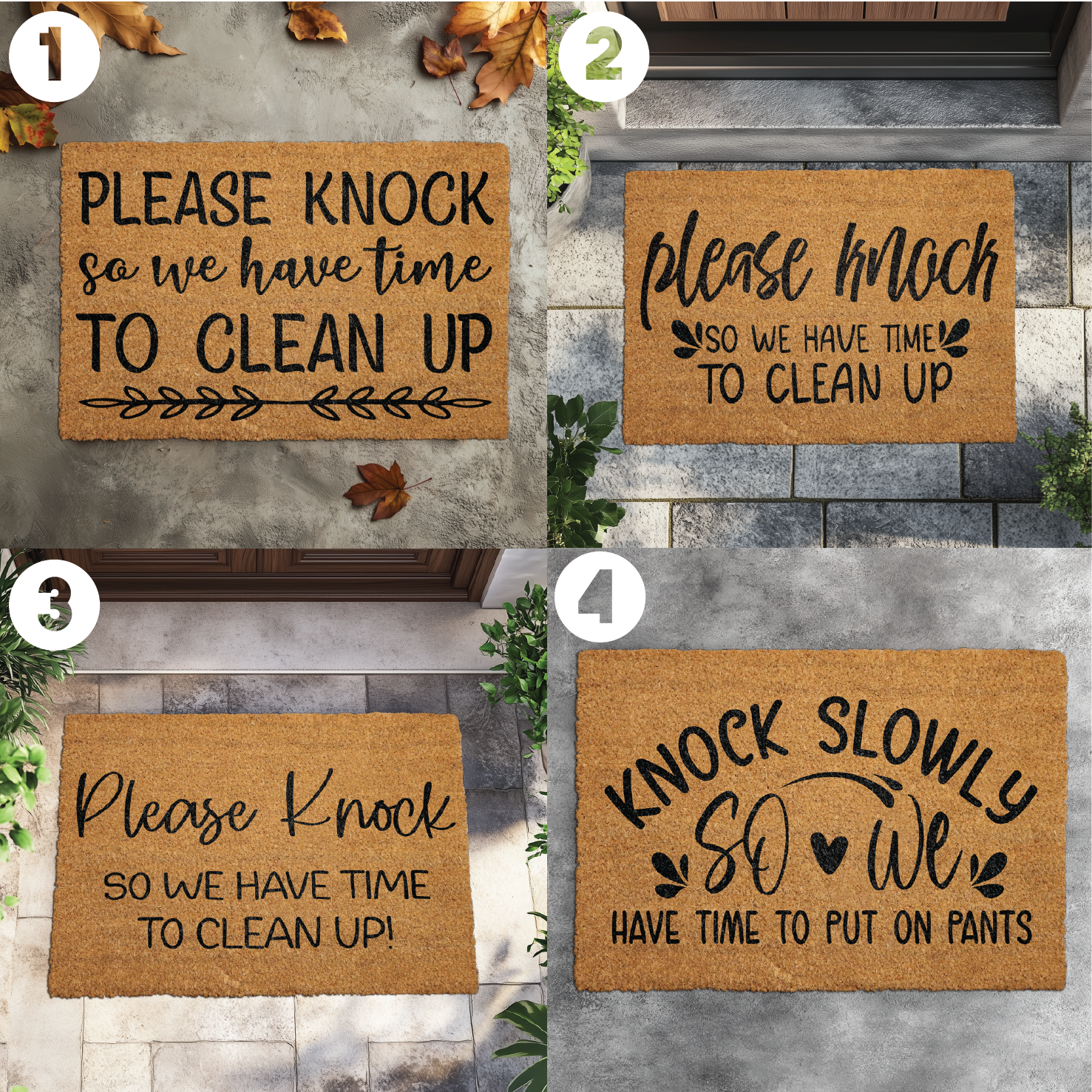Knock Slowly, Smile: Humorous Doormat for a Sarcastic Welcome!