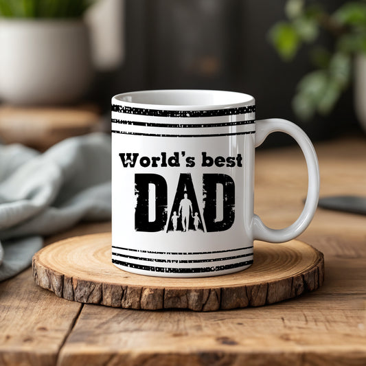 Retro Style World’s Best Dad Ceramic Mug, Father’s Day Gift