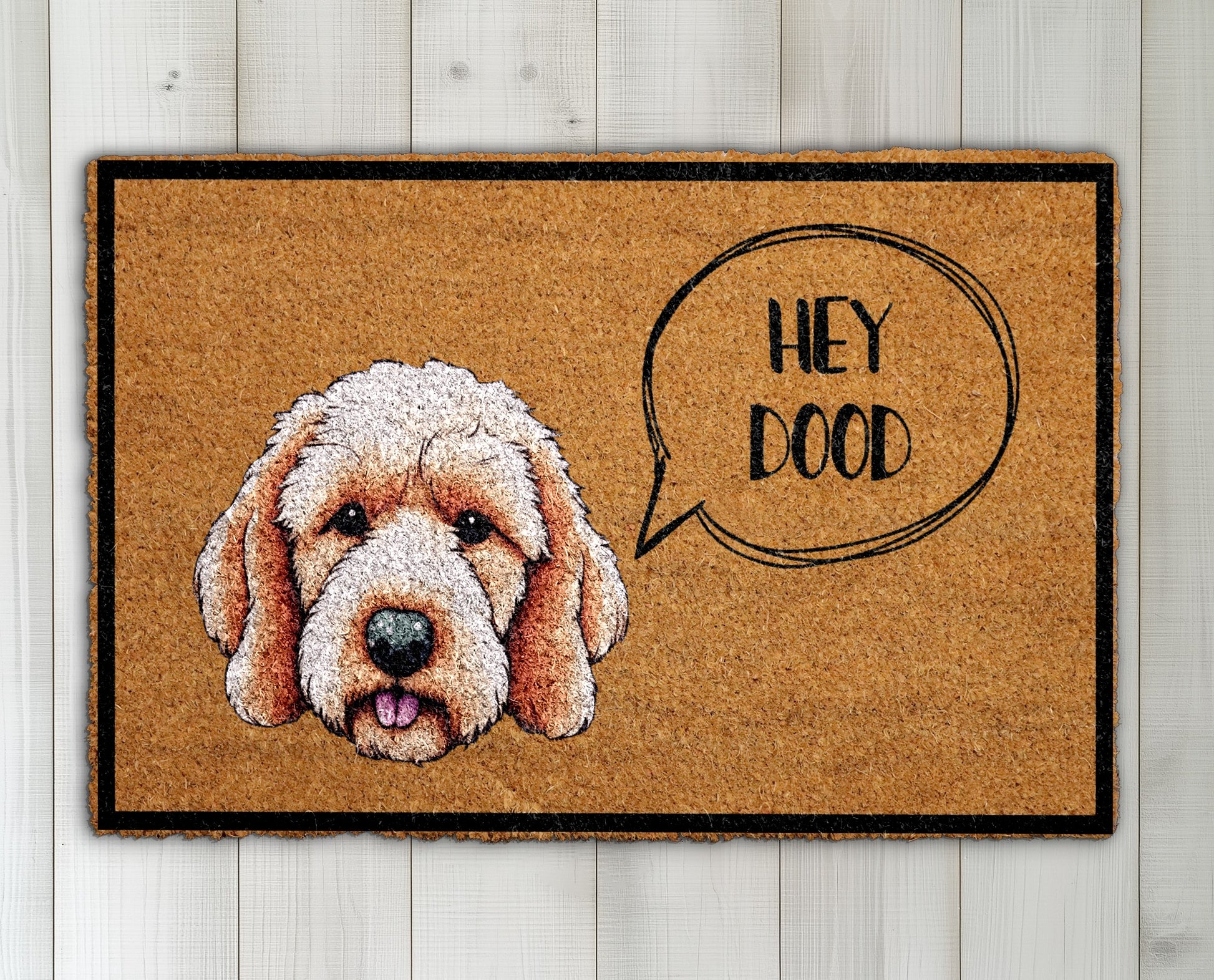 Goldendoodle Labrador Welcome Mat, Home Decor for Dog Lovers