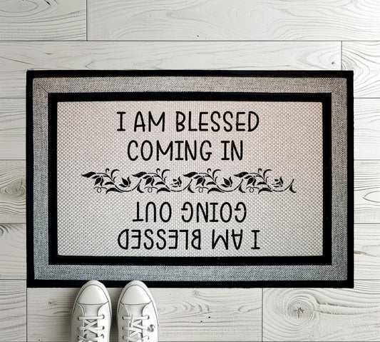 Blessed In & Out: Christian Welcome Mat for Faithful Homes