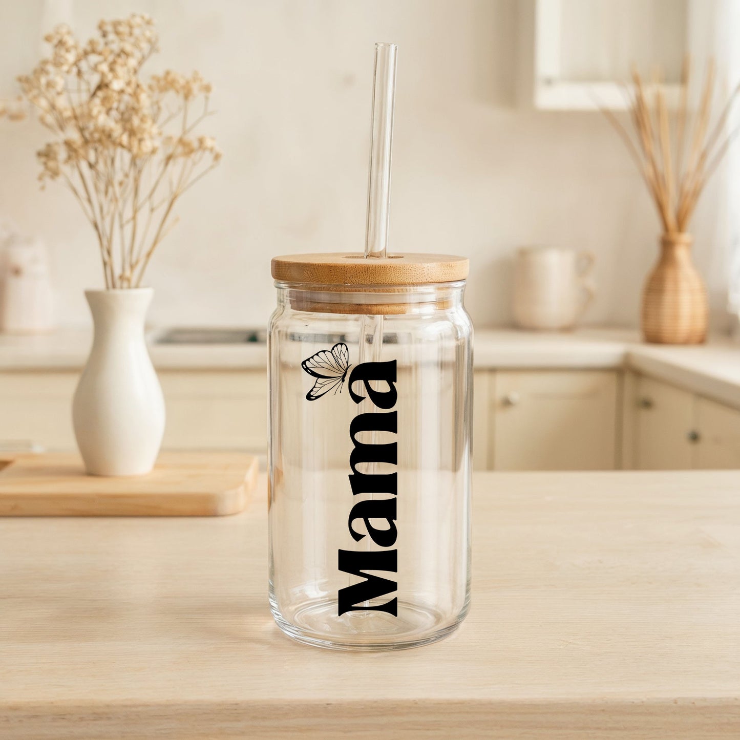 Personalized Butterfly Glass Tumbler, Perfect Mother's Day or Bridal Gift