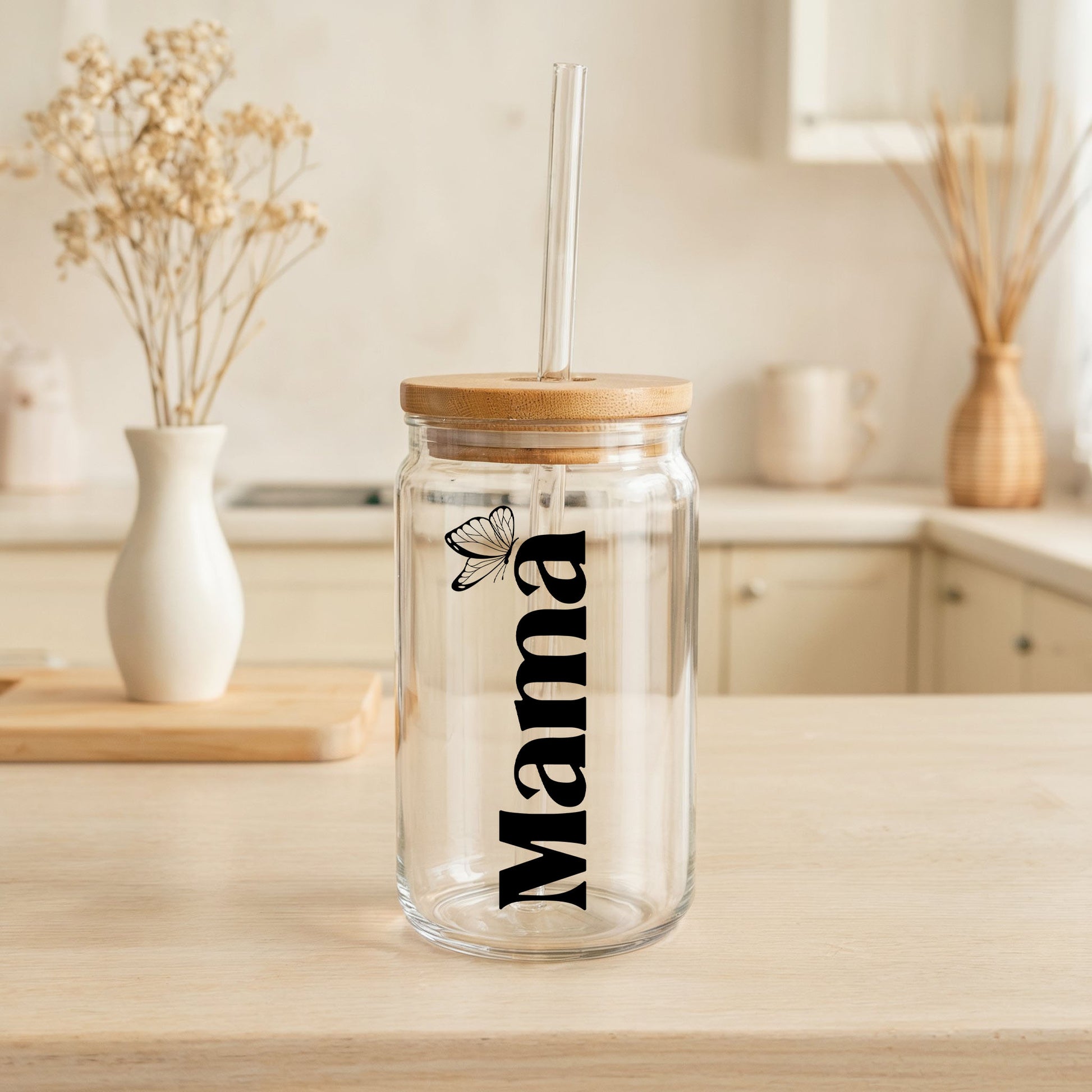 Personalized Butterfly Glass Tumbler, Perfect Mother's Day or Bridal Gift