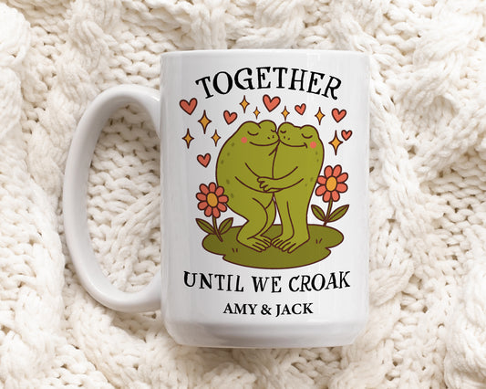 Fun Frog Couple Mug for Anniversary and Valentine's Tea Time