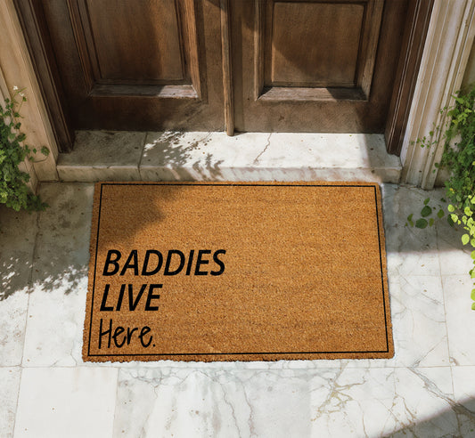 Welcome Baddies with this Funny Doormat for Apartments, Dorms!