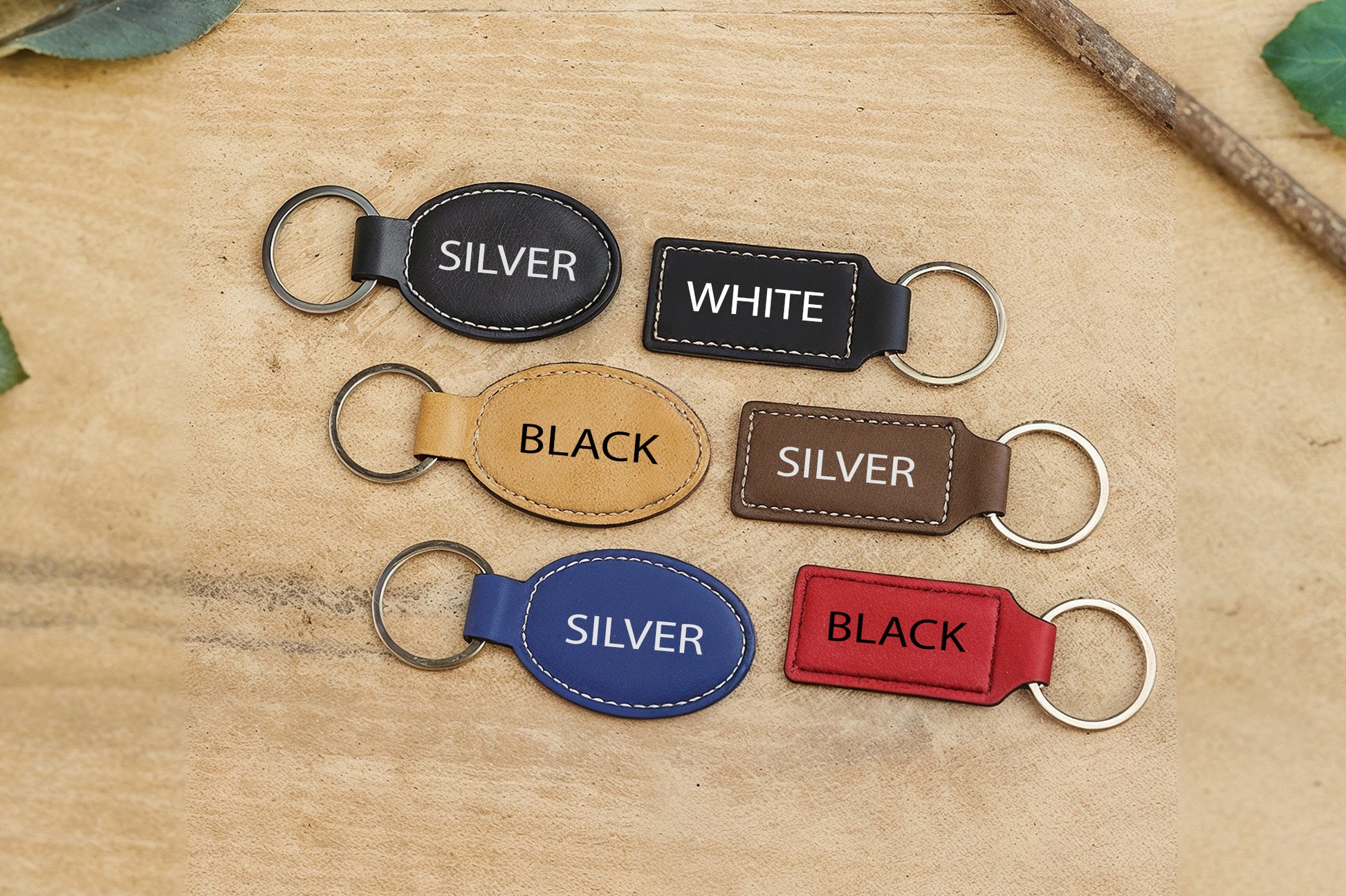 Custom Sports Theme Vegan Leather Keychains, Personalized Athlete Gift
