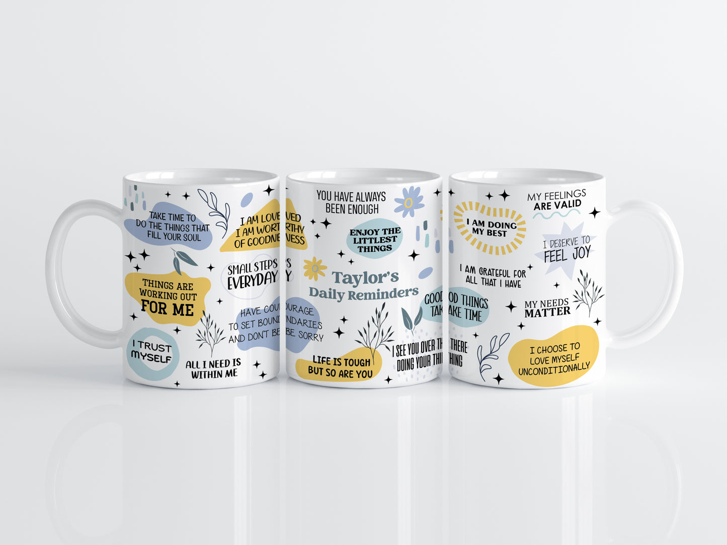 Empowering Custom Name Ceramic Mug, Motivational Quotes Coffee Cup