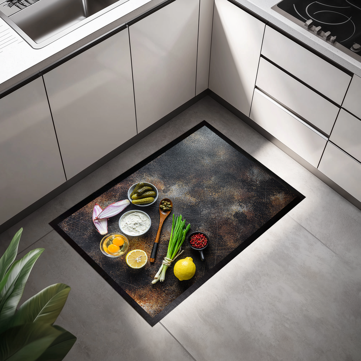 Herb And Spice Kitchen Mat, Cozy Cook Floor Rug!