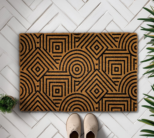Contemporary Geometric Doormat, Stylish Housewarming Gift – Elevate Your Entryway!