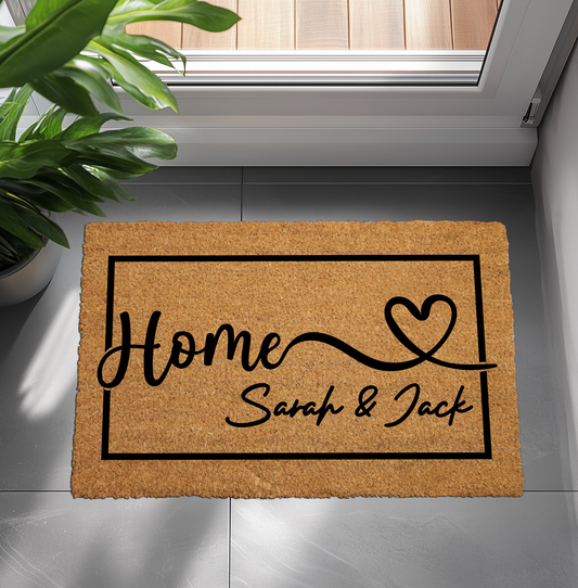 Custom Name Welcome Mat: Personalized Home & Love Doormat Gift