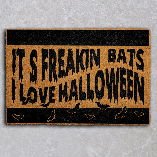 Spooky Season Doormat: Halloween Welcome Mat with Fun Bat Design