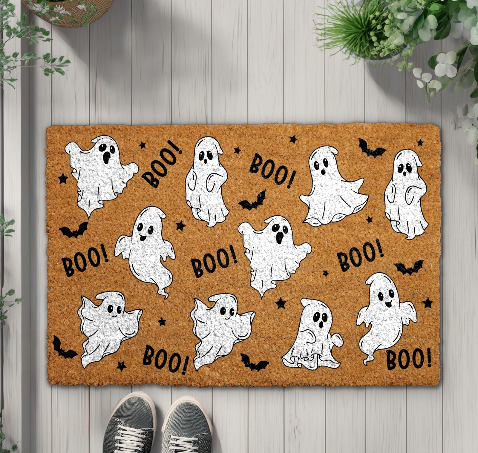 Spooky Boo Welcome Mat, Halloween Ghost Doormat, Funny Housewarming Gift