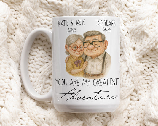 Disney Pixar Up Ceramic Tea Cup, Custom Carl And Ellie Coffee Mug