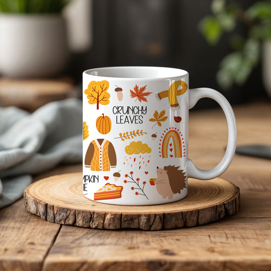 Autumn Vibes Gift: Cozy Ceramic Cup for Pumpkin Spice Lattes