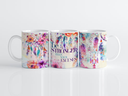 Empower Your Day with Dreamcatcher Design Inspo Mug, Boho Style