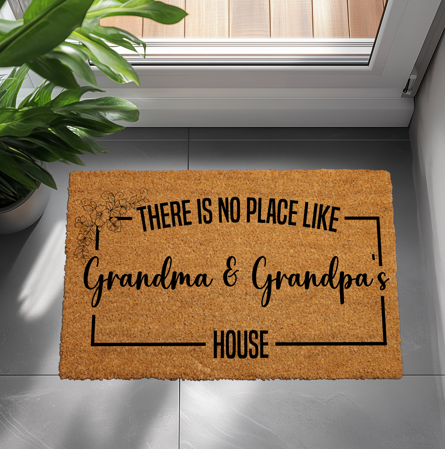 Personalized Grandparents Doormat, Welcoming Guests to Gigi and Papa's Home