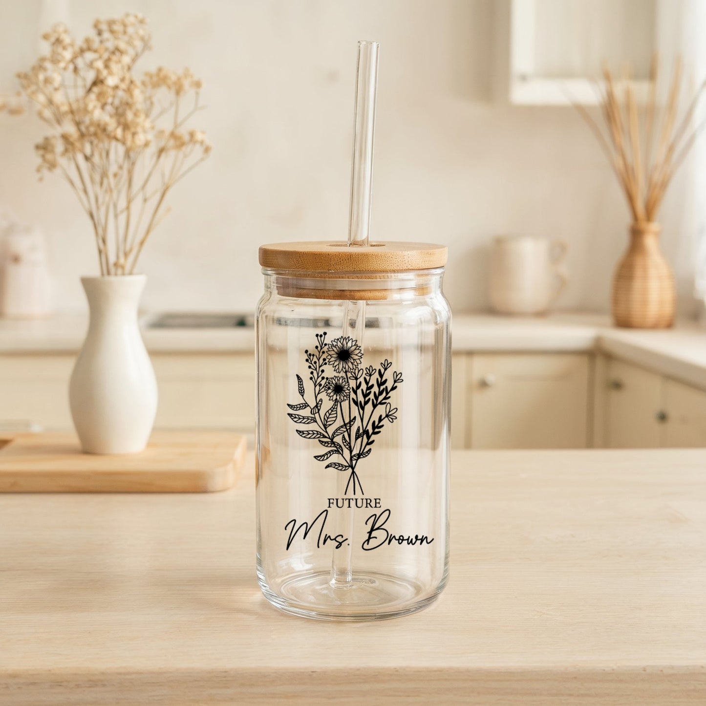 Floral Bachelorette Tumbler, Personalized Bride To Be Iced Coffee Cup