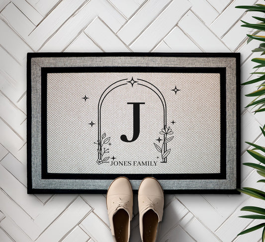 Personalized Family Name Mat, Custom Monogram Doormat for New Home