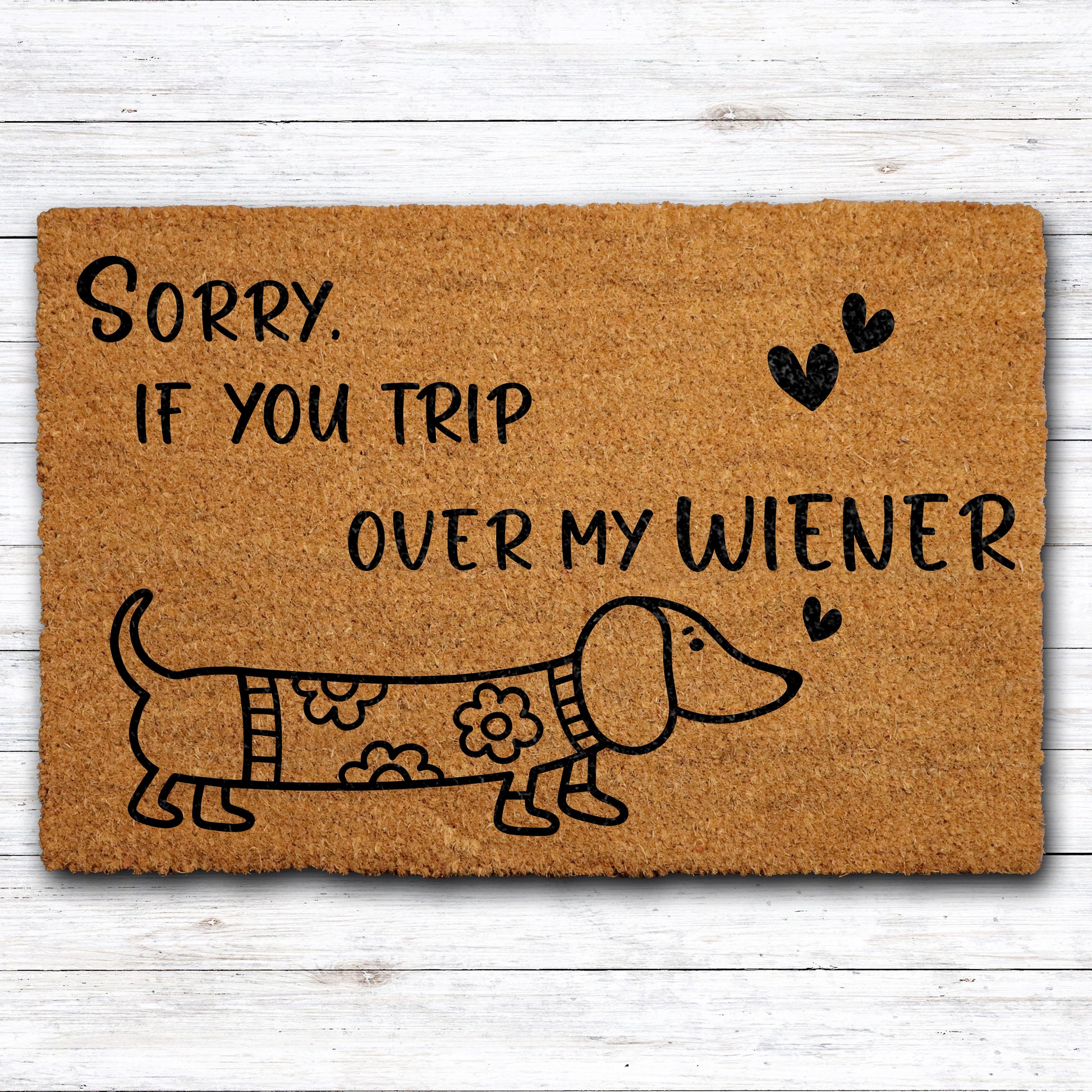 Dachshund Welcome Mat: Funny Housewarming Gift with Wiener Doormat