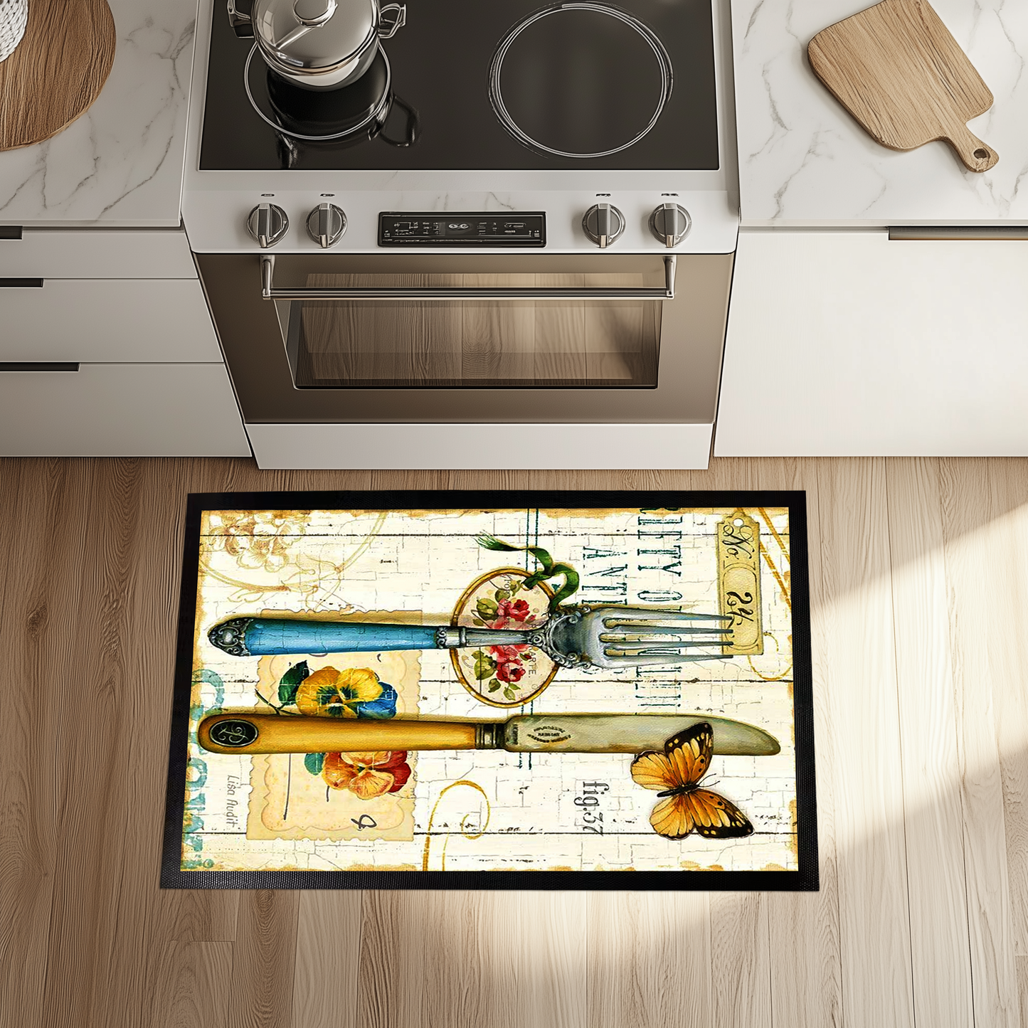 Cozy Housewarming Kitchen Mat, Minimalist Decor, Non-Slip Rug for Indoors