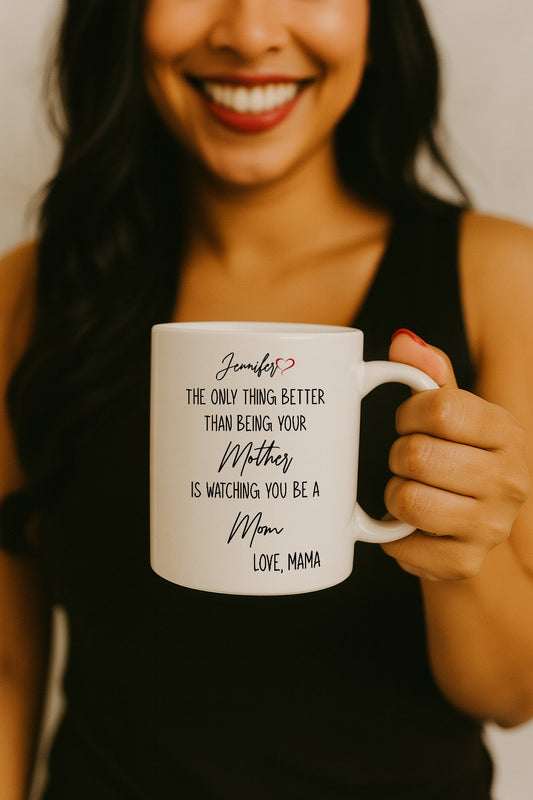 Mother To Daughter Mug, Perfect Mother's Day Gift, Unique Pottery Cup.
